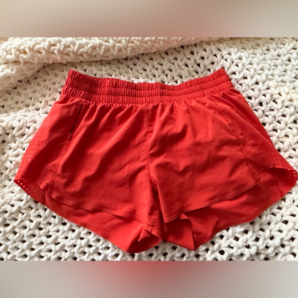 Orange Athleta 3” Hustle Shorts